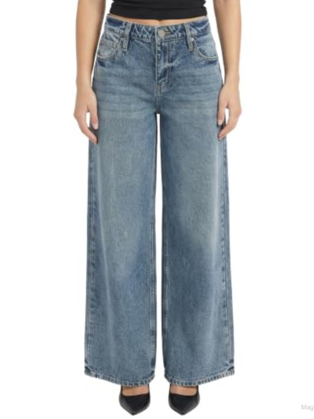Super Wide Fit Jeans Low Rise 100% Cotton Non-Stretch
